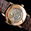 TWSF Patrimony Calendario perpetuo 6610C A1120 Orologio da uomo automatico La Musique Du Temps Quadrante marrone oro rosa Orologi Super Edition in pelle nera Puretime c3