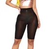 Women's Swimwear Women Bikini Bottom Black Mesh Shorts Summer Sexy Transparent High Wait Swimsuit Pantie S Pants Bathing Swimming