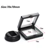 7x7x2cm 3d Floating Frame Box For Coin Display PET Membrane Jewelry Ring Earring Ancient Box Stand Protect Jewelry Display Case