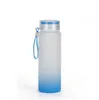 Stock Sublimation Water Bottle 500ml Frosted Glass Water Bottles Gradient Blank Tumbler Drink Ware Cups Xu