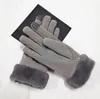 Nieuwe damescanvas Cashmere Handschoenen Herfst Warm Pluche Winddicht Vijfvinger Mode Mittens 201