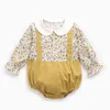 Born Baby Girls Floral Manches longues Vêtements Barboteuses Printemps Automne Enfant Triangle Combinaisons 210429