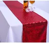 Solid Color Polyester Sequin Table Runner Luxe Decor Bruiloft Feestartikelen Placemat Diner Decoratie Doek