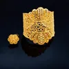 Örhängen Halsband Breda Bröllop Hand Bangle Ring Set Hollow Flower Design Open Arabic Luxury Smycken Marockansk