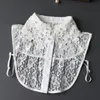 Bow Ties Elegant White Fake Collars For Women Handmade Shirt False Woman Embroidery Lace Flower Detachable Collar