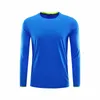 Blå Långärmad Skjorta Män Fitness Gym Sportkläder Fit Quick Dry Compression Workout Sport Top