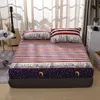 3pcs lakan med kuddväska Blå blomma tryckt sängkläder Queen Madrassöverpackningar Monterade arkuppsättningar med elastik för kungstorlek 210626