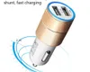 Metal Dual USB Port Car Charger Universal Led Charging Adapter For smart phone and tablet pc