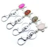 Tartaruga Em forma de Reiki Cura Cristal Chaveiro Pedra Natural Chave Titular Homens Mulheres Saco De Carro Aura Keyring Moda Charme Hanging Acessórios