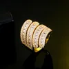Fedi nuziali Beaqueen Dubai Lusso per le donne zirconia cubica oro e argento colore regolabile anello anello dito gioielli r108