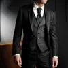 Tuxedo de mariage Floral Slim Fit pour le marié 3 pièces Costumes de mode pour hommes Veste Gilet avec pantalon Revers cranté Costume masculin Manteau X0909