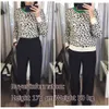 Automne hiver femmes chandails léopard pulls tricotés à manches longues contraste couleur pulls ras du cou sweter mujer C- 026 210812