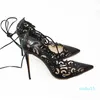 Sexy hollow pattern dress shoes 12cm high-heeled pumps pointed toe lace-up lady party single shoe size 35-42