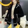 Giacca cardigan invernale caldo Donna Capispalla allentata spessa Cappotto lavorato a maglia tutto-fiammifero Giacca doppio petto Harajuku Donna 211109