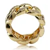 Mentille Hip Hop Ring Jewelry Gold Cuban Chain Iced Out Fashion Silver Rings