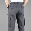 Mannen Cargo Broek Uitloper Multi Zakken Militaire Tactische Overalls Werk Rechte Baggy Katoenen Broek Leger Herfst plus 5xl Broek G220224