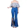 Women's Jeans Women's VIYUGUO 2022 Casual Slim Fit Stretchy Denim High Waist Fashion Split Design Flare Pants Blue Trousers Women