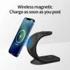 Supporto per caricabatterie wireless magnetico da 15 W 3 in 1 per iPhone 12 13 Pro Max Qi Induzione di ricarica rapida per Apple Watch iWatch AirPods con scatola al dettaglio