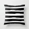 Kudde / dekorativa kudde Nordic Stripes Geometriska kuddar täcker dubbelsidig svart vitgrå Polyester Pillowcase Soffa Bil Heminredning