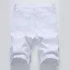 Mäns Jeans Mens Denim Shorts Slim Regelbunden Casual Knee Längd Kort Hål för Män Sommar Spring Byxor Man