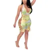 Women's Jumpsuits Style Foreign Trade Sexy Backless Printed Jumpsuit Summer Nightclub Outfit & Rompers