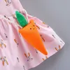 Abito da principessa per ragazze Toddler Kid Baby Girl Cartoon Bunny Stampato Party Princess Dress Abbigliamento Set 6m-24m Vestiti per ragazze Q0716