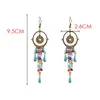 Bohème Ethnique Rétro Rond Dangle Boucle D'oreille Boho Coloré Perles Chaîne Gland Exagéré Boucles D'oreilles Crochet Oreille Bijoux Pendientes mujer