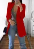 Herbst Frauen Casual Slim Blazer Anzüge Jacke Mode Dame Büro Anzug Schwarz mit Taschen Business Kerb Blazer Mantel