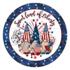 4 juli Vintage Party Patriotiskt tecken Trä Dvärgskyltar Decor America Independence Day Faceless Forest Old Home Hanging