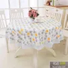 Su geçirmez Yağ Geçirmez Masa Örtüsü Yuvarlak PVC Romantik Florals Baskılı Kapak Düğün Dekorasyon Giysek Modern 210626