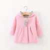 Baby Girls Jacket Söt Kids Ball Rabbit Hooded Princess Tench Coats Outwears Jul Barn Toppar Kläder ZYY830