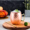 Moscow Mule Mugs Stainless Steel Beer Cup Rose Gold Silver Copper Mug Hammered Plated Bar Drinkware Beverage Cocktail Glass RRB11035
