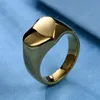 Stainless Steel glaze Blank Heart Ring Band Women Men Gold Plated Chunky Rings Lovers Finger Military Hip Hop Fashion Jewelry