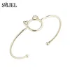 SMJEL NUEVA MODA LINDA ORA ORA Pulseras de gato Brazaletes Femme Simple Hollow Animal Ajustable Brazaletes Para Mujeres Del Partido G107 Q0719