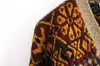 빈티지 3D 꽃 자카드 기하학적 니트 카디건 레트로 추한 스웨터 여자 단일 가슴 버튼 긴 소매 짧은 점퍼 210914