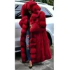 Women's Fur & Faux Women Long Coat Winter Loose Fashion Warm Plus Size Hooded High Street Celebrity Maxi Overcoat Fluffy Furry