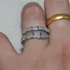 Marke 925 Sterling Silber Schlange Ringe für Frauen Luxus Pave Diamant Verlobungsring Hochzeit Weiß Topas Schmuck gestempelt 10kt Clust280K