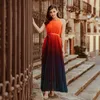 Kadın Elbise Kolsuz Bandaj Renk Eşleştirme Seksi Elbiseler Artı Boyutu Vintage Uzun Yaz Giysileri 210513