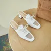 MORAZORA Aankomst Vrouwen Slippers Dikke Hakken Vierkante Teen Dames Muilezels Schoenen Lederen Zomer Casual Single Shoes 210506