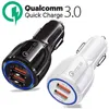 QC3.0 5V 3.1A Dual 2 USB Port Fast Car Charger CE FCC ROHS Certified Cigarette Lighter Quick Charging For iPhone Samsung Huawei Tablet With Package