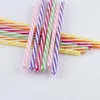 220mm singelpaket strå PVC plastmaterial Mix Färger Sugrör Straws Stripe Design Förlängning Straw-tjockna plastsugningsrör SN4847