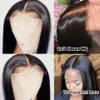 حريري على مستقيم الإنسان HD LACE WIGS 5x5 13x4 13x6 عقدة سويسري الدانتيل المليئة بالدانتيل الملتوي مسبقا خطا طبيعية للنساء السود 1395168