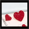 Broches Broches Drop Delivery 2021 Dessin Animé Rouge Grand Petit Coeur Épingles En Émail Mignon Femmes Broche Denim Vestes Épinglette Décoration Badge De Mode