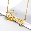 Aangepaste naam Crown Naamplaatje ketting voor vrouwen gepersonaliseerde roestvrijstalen gouden ketting Aangepaste prinses sieraden