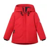 ダウンコート秋と冬の子供のジャケットショートボーイズガールズ厚いフード付き嵐大きな