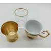 Coffeware de cobre conjunto Ottomano Árabe Filtro de café Tamper Colander Pot Latte Holder Caixa Cup Cup Capsule Capsule Ferramenta Power
