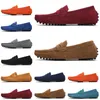 2021 scarpe da corsa da passeggio casual Moda di vendita nero rosa chiaro blu rosso grigio arancione verde marrone mens slip on pelle pigra