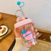 Bicchieri di plastica Bicchieri portatili per studenti Cartoni animati Bicchieri per acqua per bambini Uomini e donne 2 colori carini