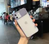 Casos de moda Matte Clear Phone Case Transparente Lente Deslize Protetor de Tampa traseira à prova de choque para iphone 12 mini pro máx x xr xs