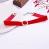 Choker Chokers Noir Rouge Court Velours Pour Les Femmes Simulé Perle Géométrique Rond Carré Coeur Colliers Cou Bijoux Collares Collier Bloo22